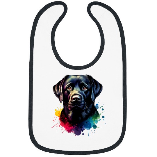 Black Lab Labrador Retriever Dog Artwork Bibs