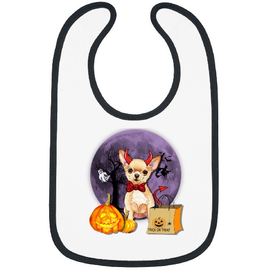 Chihuahua Halloween Handsome Little Devil Costume Spooky Fun Bibs
