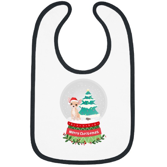 Chihuahua Christmas Ornaments Crystal Ball Snowy xmass Tree Bibs