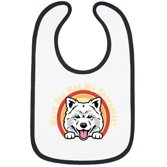 Emotional Support Therapy Dog Samoyed Breed Retro Pet Spitz Bibs