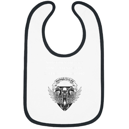 Funny Motorcycle Skull Angel Wings Fear Prison Food On Back Bibs
