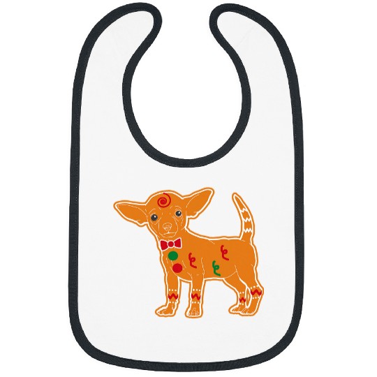 Chihuahua Gingerbread Dog Pet Lovers Fun Christmas Holiday Bibs