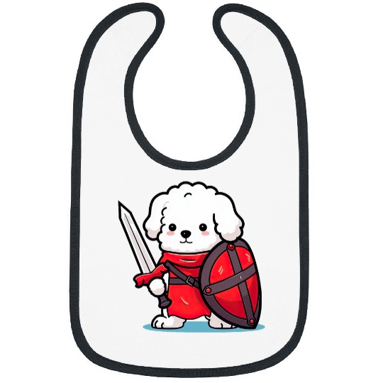 Bichon Frise Knight Funny Dog Medieval Bibs