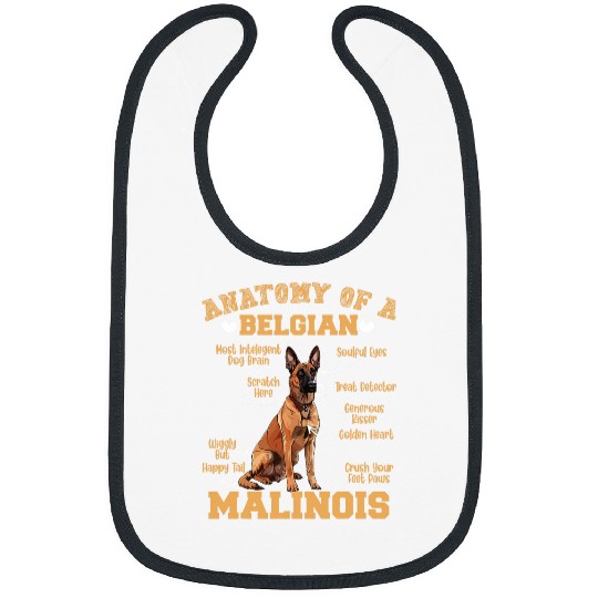 Funny ANATOMY OF A BELGIAN MALINOIS Owner Shepherd Dog 2 Bibs