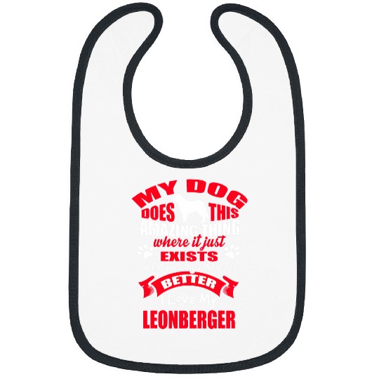 I Love My Dog Leonberger Funny Puppy Dogs Lovers Bibs