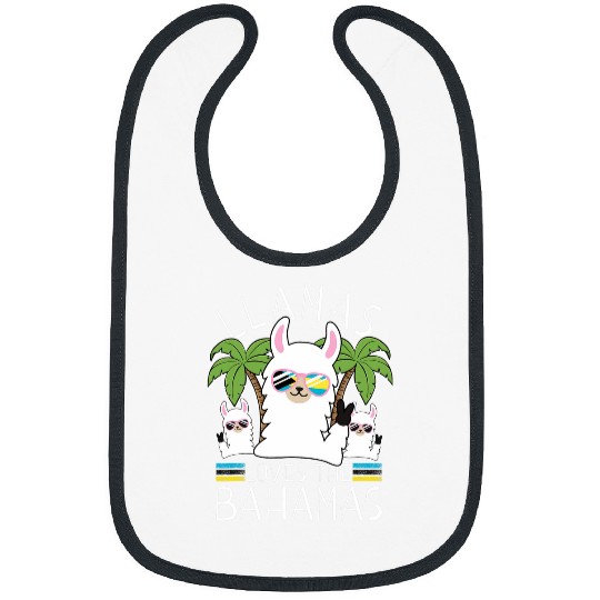 Llama Lover Bahamas Souvenir Travel Vacation Bahamian Flag Nassau Bibs