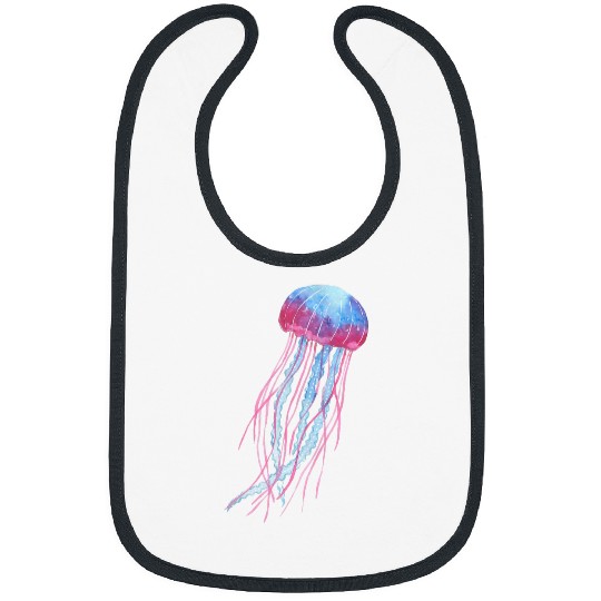 Ethereal Jellyfish Watercolor Trippy Graphic Art Bibs