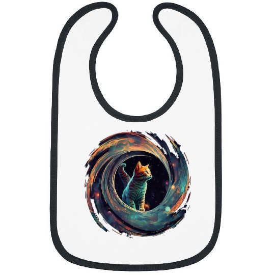 Astronaut Outer Space Kitty on Galaxy Cat Lover Bibs