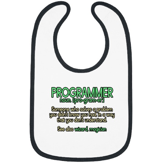 Funny Programmer Wizard Magician Computer Coder 21 Bibs