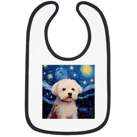 Bichon Frise Starry Night For Dog Mom Dog Dad 1 Bibs
