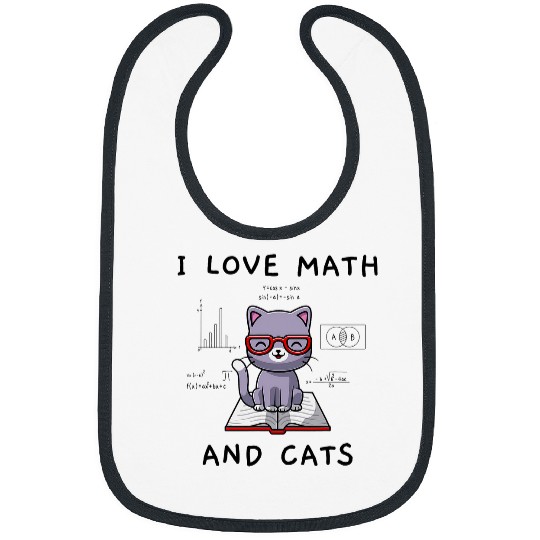 I Love Math And Cats Mathematician Bibs