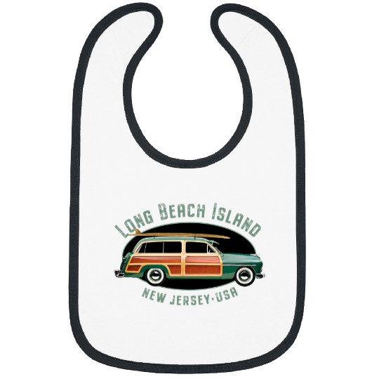 Surf Life Long Beach Island New Jersey vintages Surfing Design Bibs