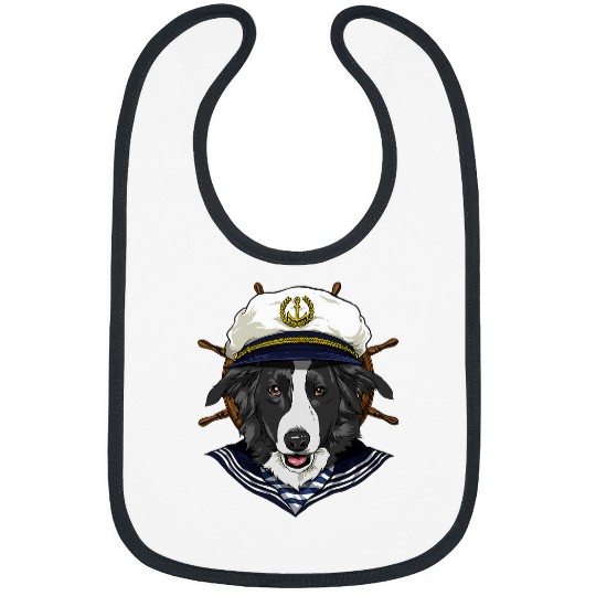 Boat Captain Border Collie Boat Lover Owner Sailor Dog Lover Bibs