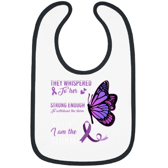 I Am The Storm Lupus Awareness Purple Ribbon Butterfly Bibs