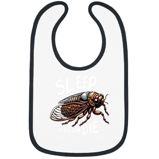 Cicada Sleep Scream Die Incect Bug Lover Entomologist Kids Bibs
