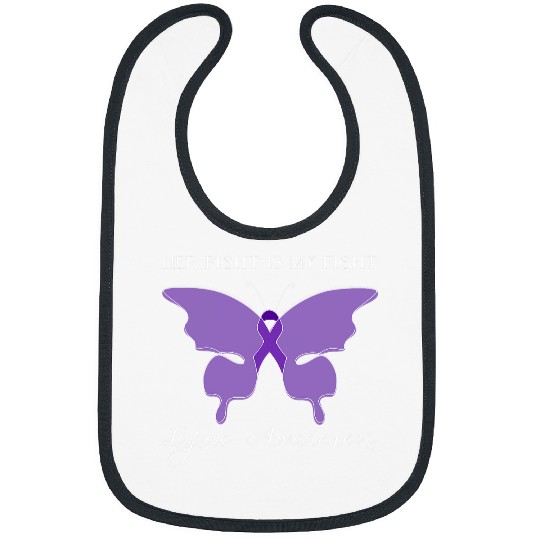 Her Fight Is My Fight Lupus Awareness Purple Butterfly Bibs