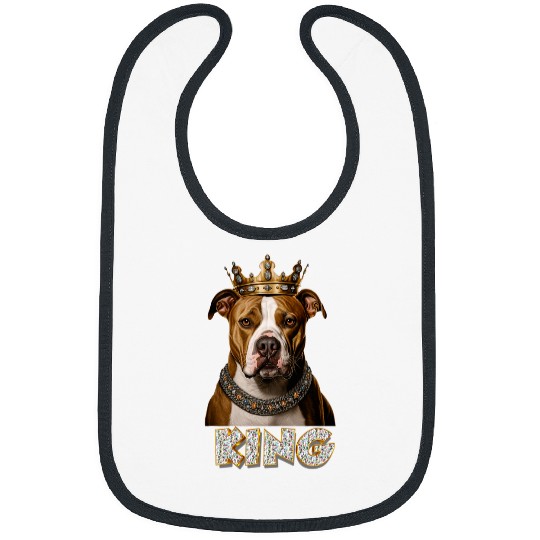 Baroque Renaissance King Pitbull Dog Portrait Bibs