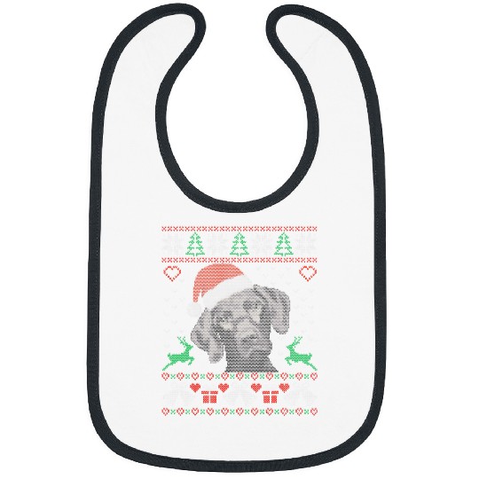 Black Lab Labrador Christmas Santa Hat Ugly Christmas Bibs