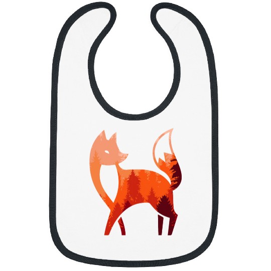 Fox Forest Art Fox Animal Forest Nature Abstract Art 2 Bibs