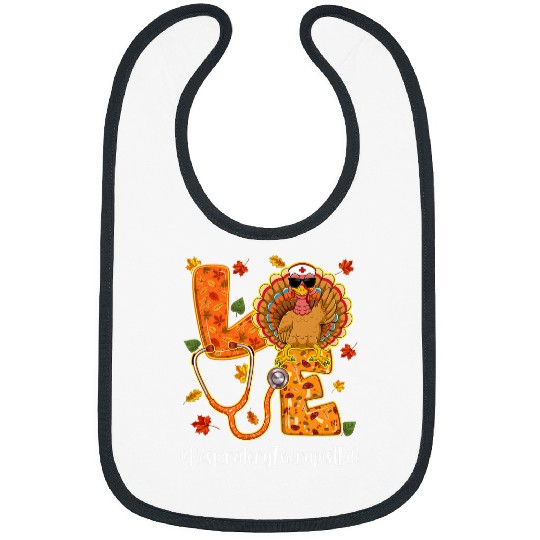 Love Respiratory Therapis Life Thanksgiving Autumn Turkey Bibs