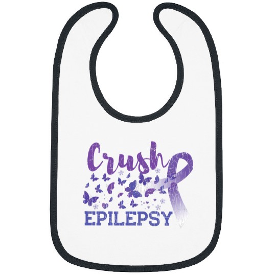 Crush Epilepsy Awareness Month Purple Support Graphic Bibs