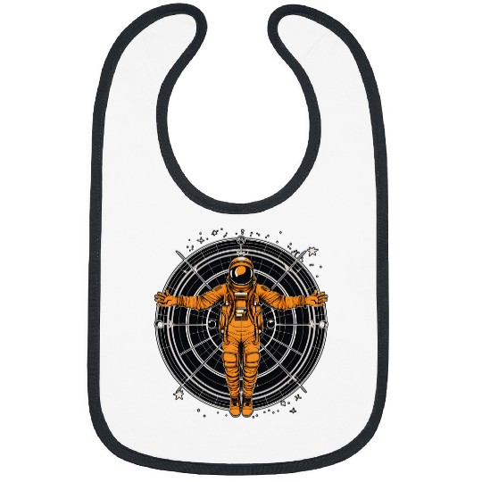 Astronaut Vitruvian Man Funny Leonardo Da Vinci Graphic 23 Bibs