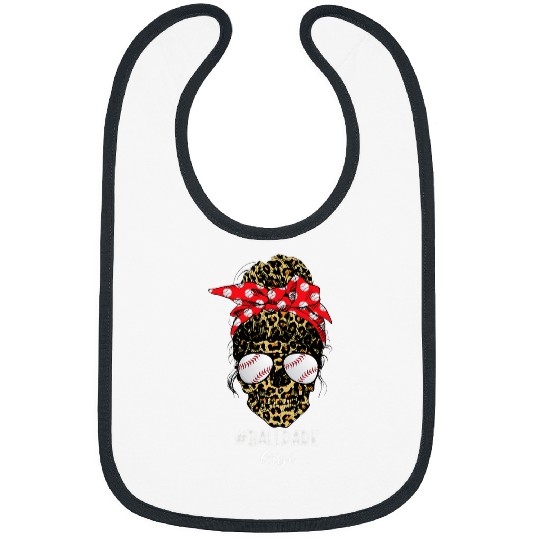 Cute Leopard Skull Lady Ball Park Gigi Baseball Softball Bibs