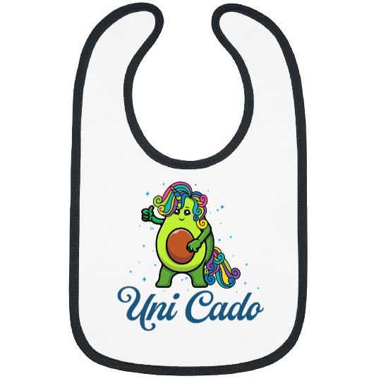 Uni Cado Cute Avocado Funny Unicorns Guacamole Vegan Bibs