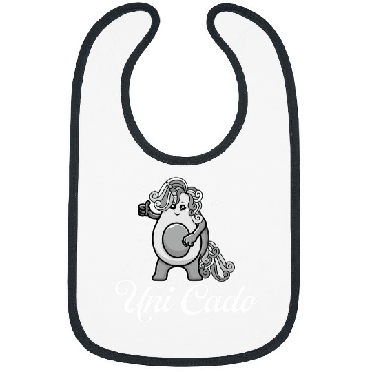 Uni Cado Cute Avocado Funny Unicorns Guacamole Vegan 2 Bibs