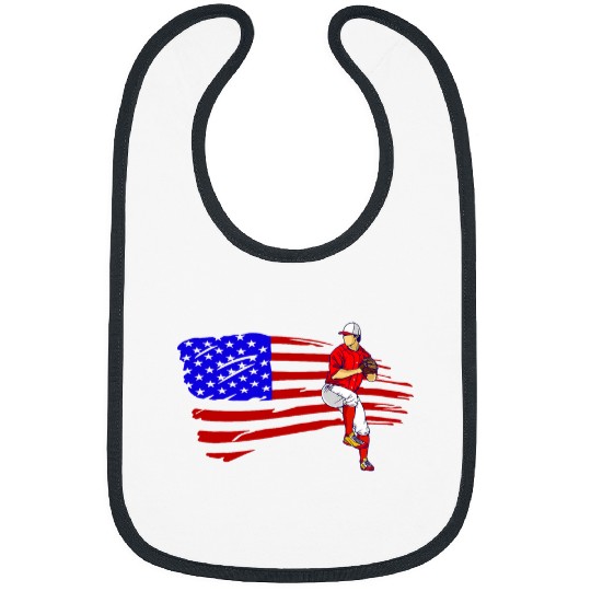 Baseball Pitcher American Flag USA Flag Baseball Bibs