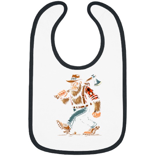 bigfoots Sasquatch Woodworking Lumberjack Logger Print Art 21 Bibs