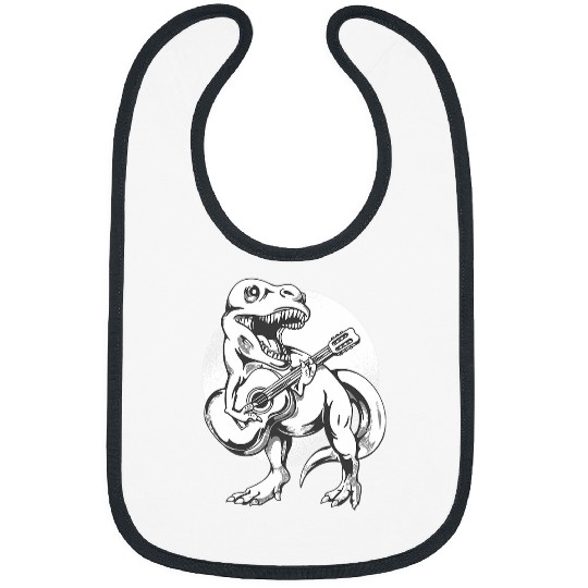 Dinosaur Tyrannosaurus Rexs Playing Guitar Music Instruments Bibs