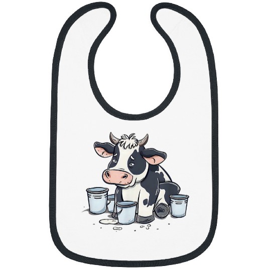 Cow With Buckets Design Dairy Farmer Bibs