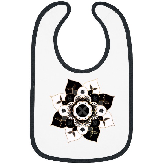 Flower Fractal Mandala Art Good Vibe Yoga Sacred Geometry Bibs