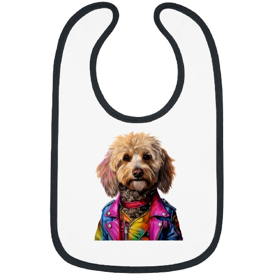 Cute Funny Labradoodle Mixed Breed Street Fashion Bibs