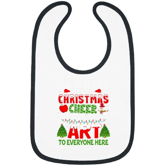 Art Teacher Gift Ugly Sweater Christmas Cheer Artist Bibs
