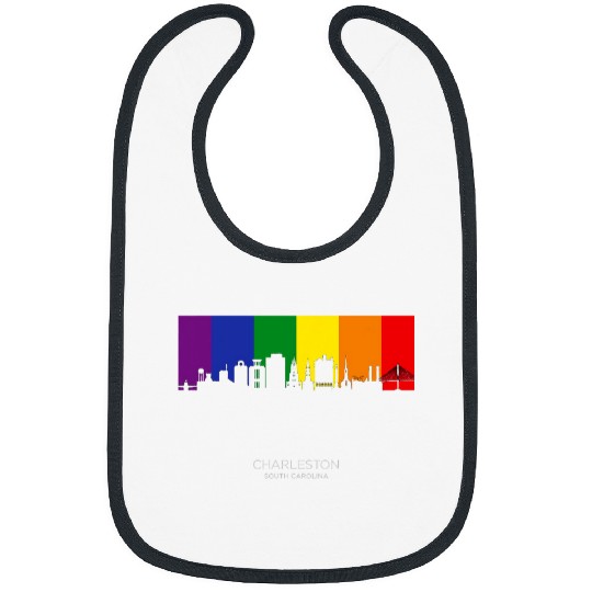 charleston SC Travel souvenir Skyline LGBT Pride Bibs