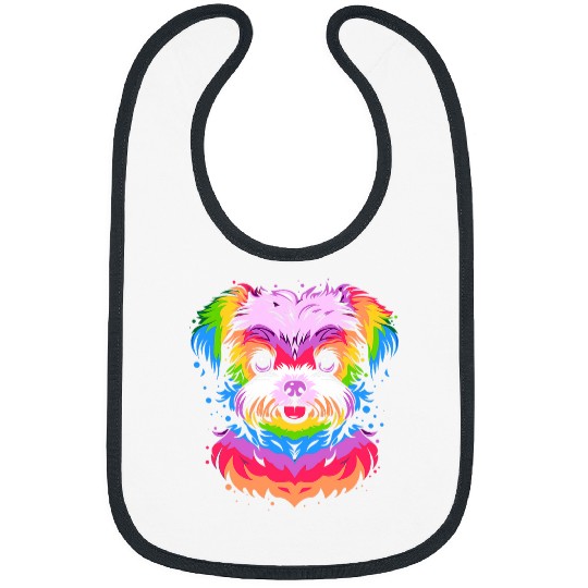 Colorful Yorkipoo for Yorkie Poodle Mix Puppy Moms Dog Lover Bibs