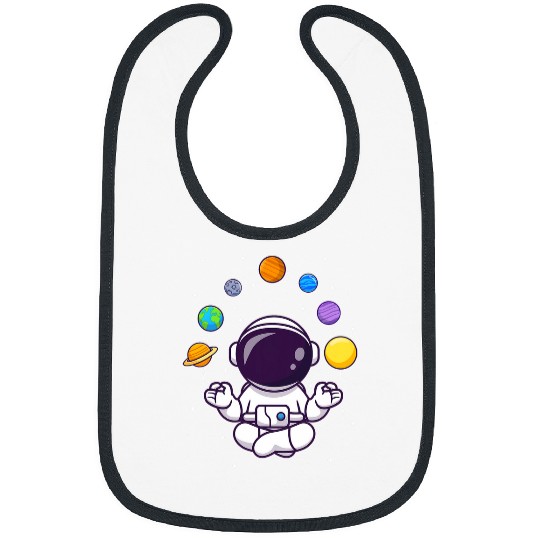 Funny Meditating Yoga Lotus Astronaut Planets Space Cosmos Bibs