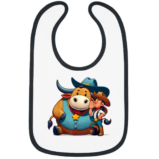 Cowboy Rodeo Bull Riding Livestock Show Farmer Cattle 25 Bibs