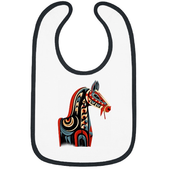 Horse Haida Totem Art Native American Indigenous Tribal Bibs