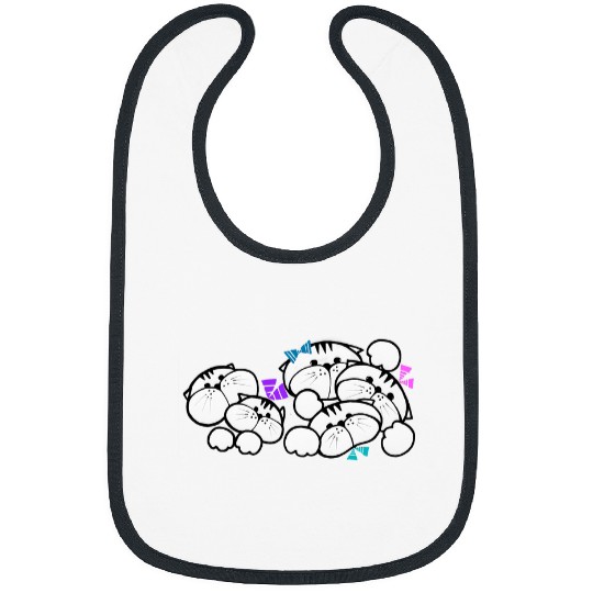 Cute cat design Cats and kittens illustration and art Bibs