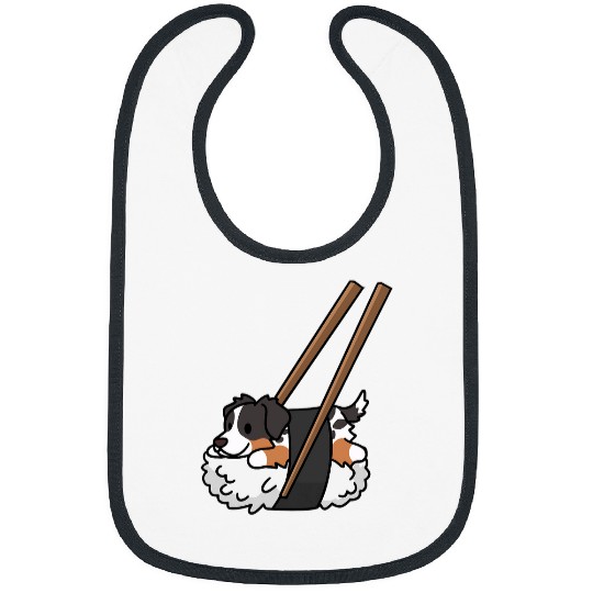 Australian Shepherd Sushi Funny Dog Gift Bibs
