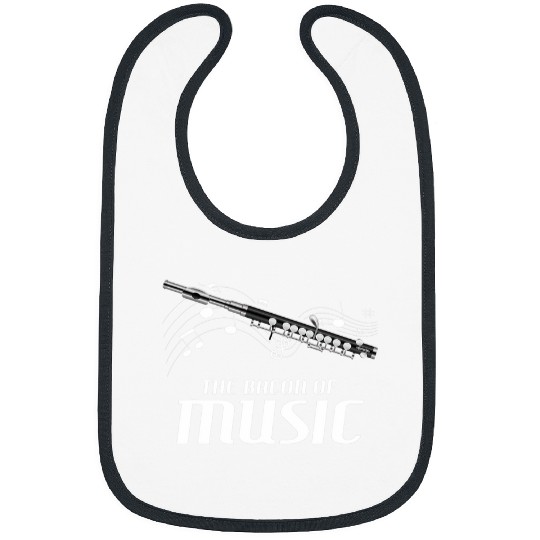 Funny Piccolo Player Flutist Instrument Bacon Of Music Bibs