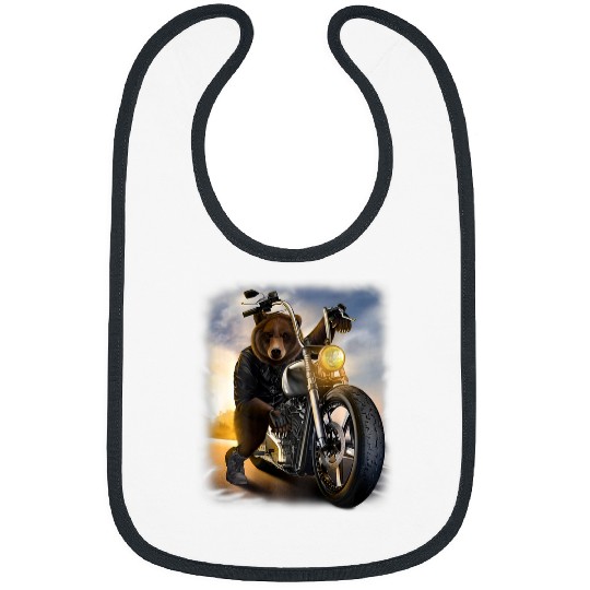 Grizzly Bear Riding Chopper Motorcycle Bibs