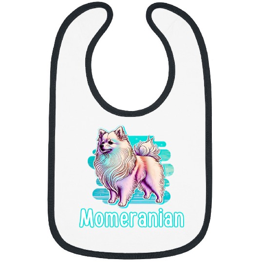 Colorful Pomeranian Design for Momeranian Pom Mom Parent Bibs