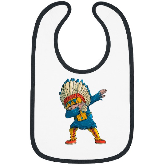 Dabbings Native American Indian Indigenous Cartoon Art Bibs
