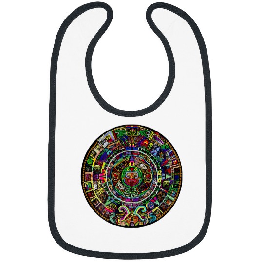 Aztec or Mayan Calendar Design on BACK Maya Men Women Kids 21 Bibs