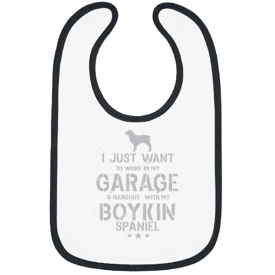 Funny Boykin Spaniel Dad Garage Men Hang Bibs