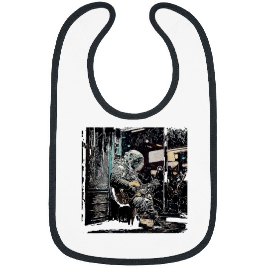 Astronaut Cowboy Guitar Musician Nashville Cool Graphic Art Bibs